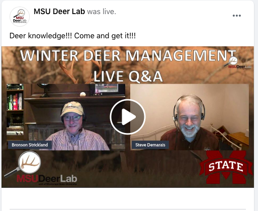 Two men with headsets in a Winter Deer Management Live Q&A.